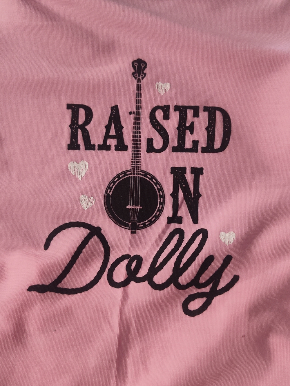 Doggy Parton Raised on Dolly Pink Doggy Graphic Shirt Size Small